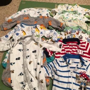 0-3 month footed sleepers carters, garanimals